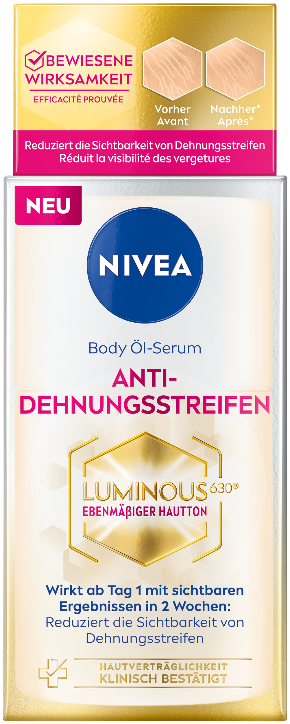 Nivea Luminous630 Body Öl-Serum Anti-Dehnungsstreifen 100 ml