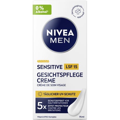 Nivea MEN Gesichtspflege Creme Lsf15 sensitiv 75 ml