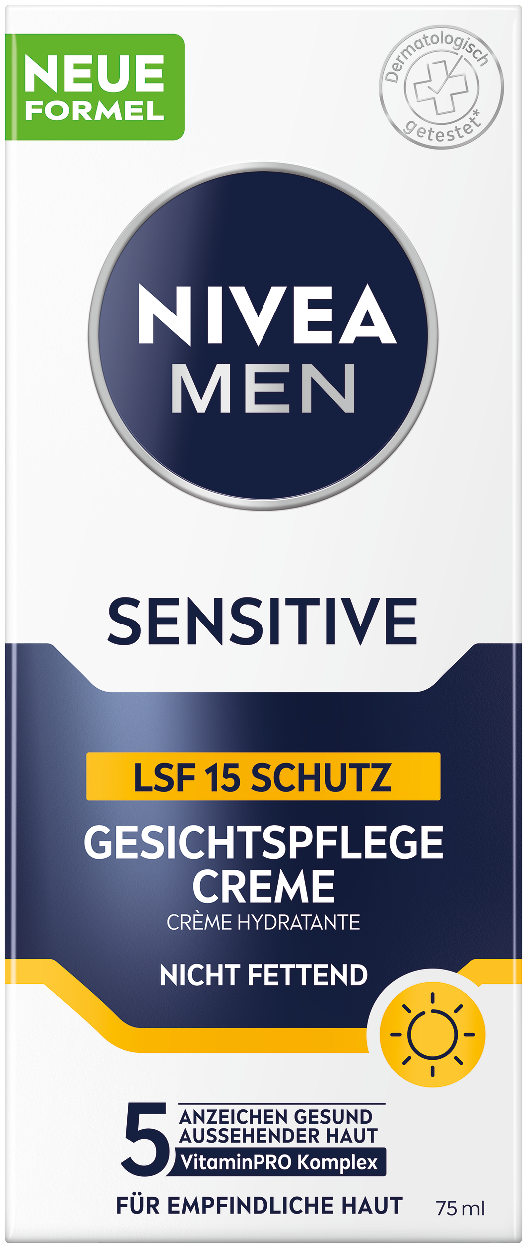 Image of Nivea MEN Gesichtspflegecreme Sensitive Lsf15 Tb 75 ml