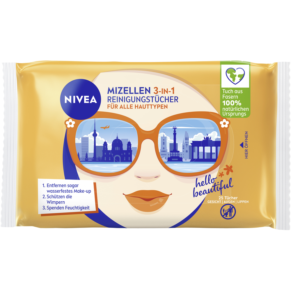 Image of Nivea Mizellen Reinigungstücher 3in1 Travel Edition Btl 25 Stk
