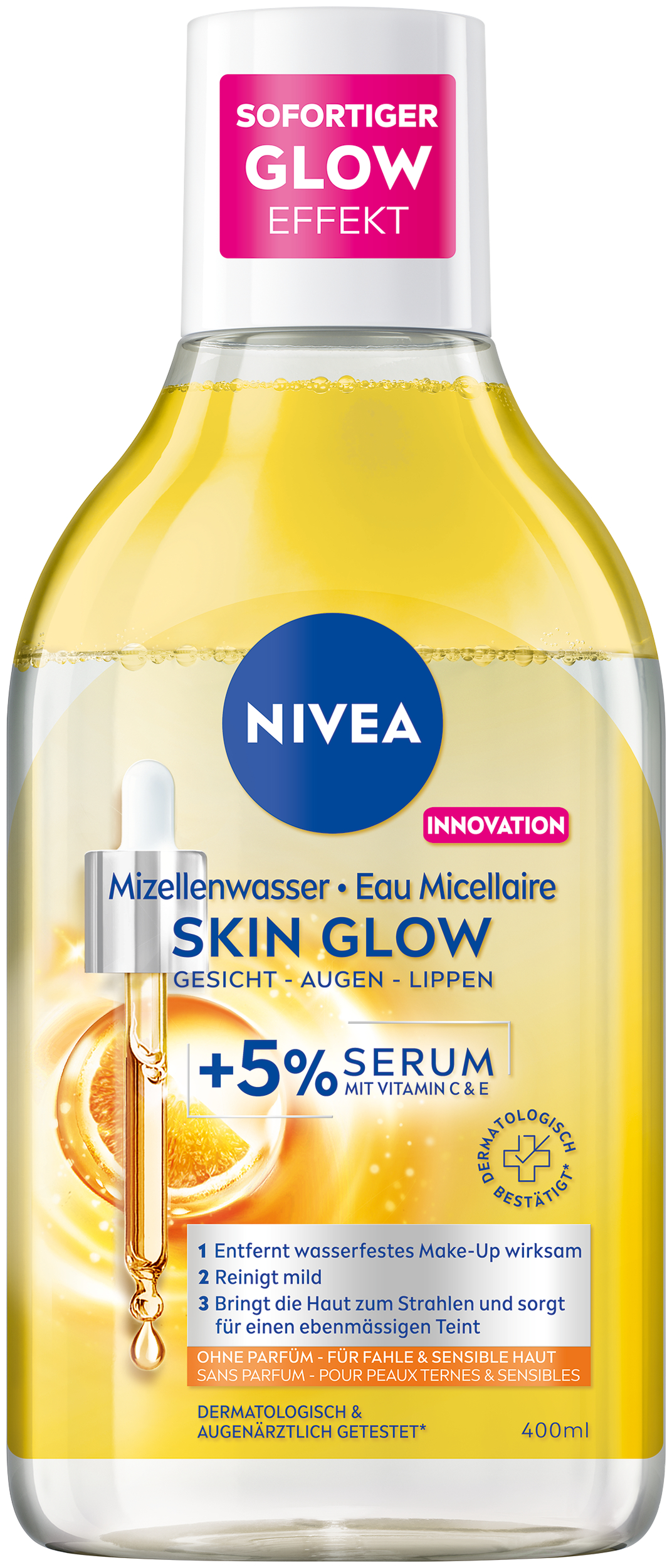 Image of Nivea Mizellenwasser Skin Glow Serum Fl 400 ml