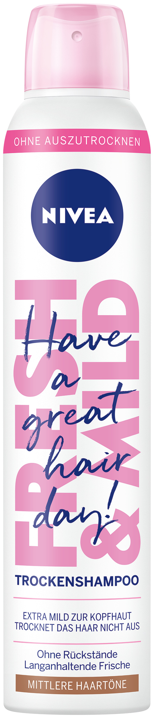 Image of Nivea Trockenshampoo Fresh & Mild mittlere Haartöne 200 ml