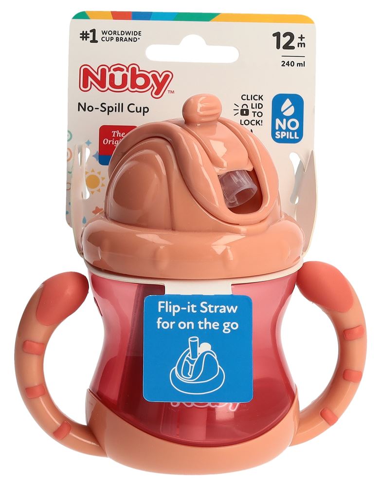 Image of Nuby Flip-It Trinkhalmtasse 240ml Twin Handle
