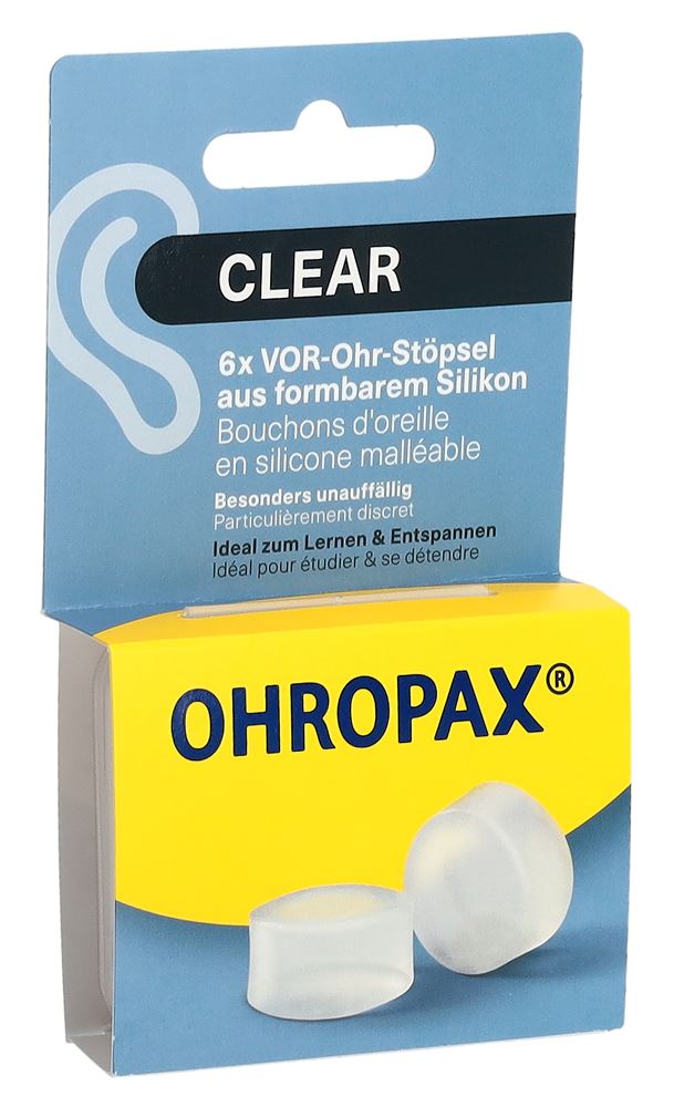 Ohropax sourdines Silicon Clear 6 pce