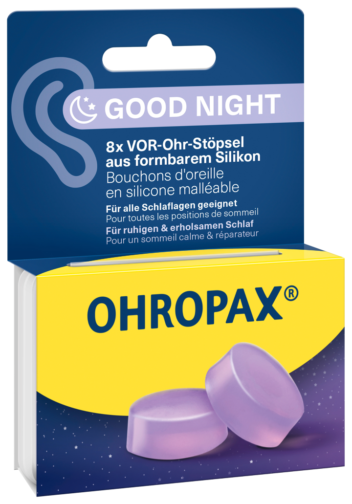 Ohropax tappi per le orecchie in silicone Good Night 8 pezzi