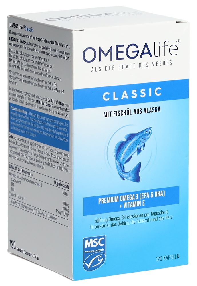 Omega-life Classic Kaps 500 mg Ds 120 Stk