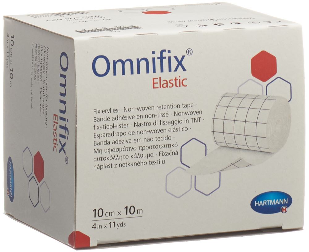 Omnifix adhésif non tissé 10cmx10m élastique blanc