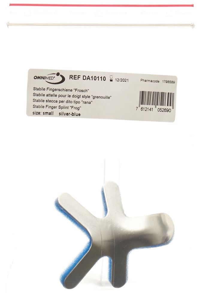 Image of Omnimed Dalco Frog Fingerschiene S silber blau