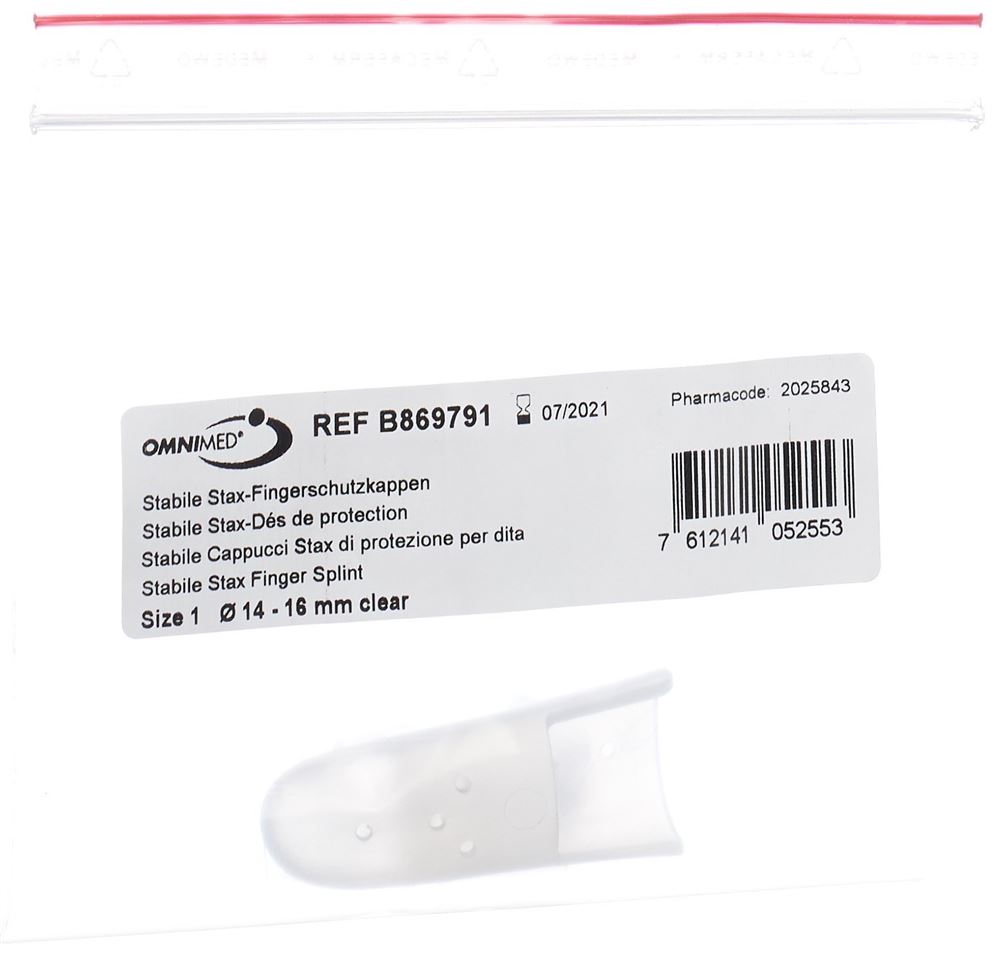 Image of Omnimed Stax-Fingerschutzkappen Gr1 perforiert transparent