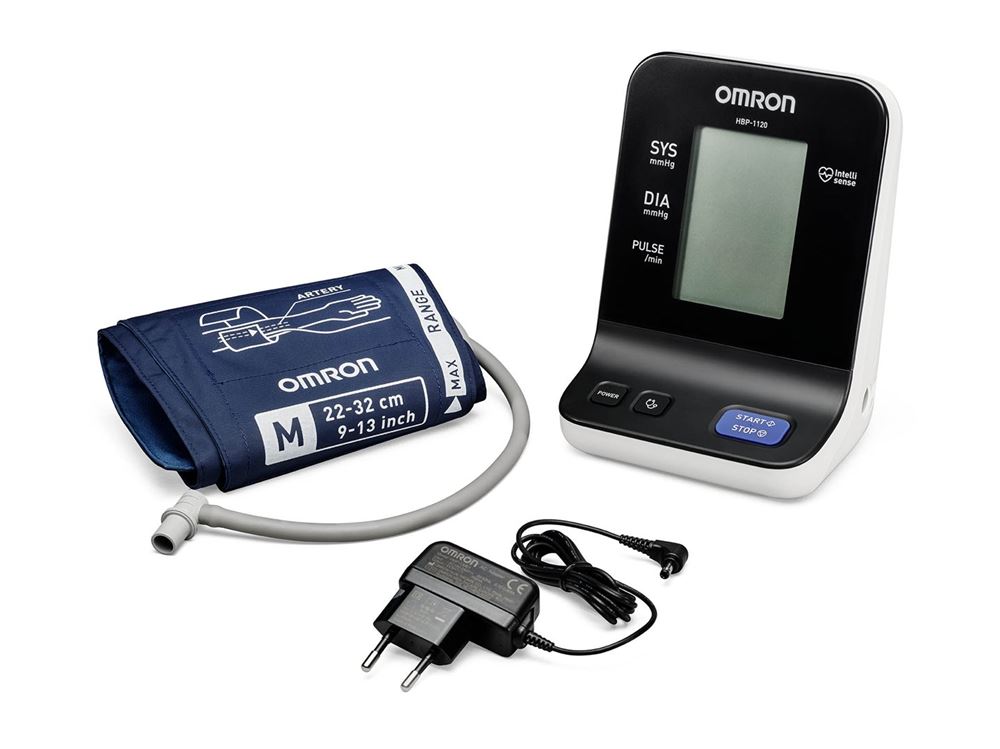 Omron Blutdruckmessgerät Oberarm Hbp-1120-E mit Netzteil und Manschette M