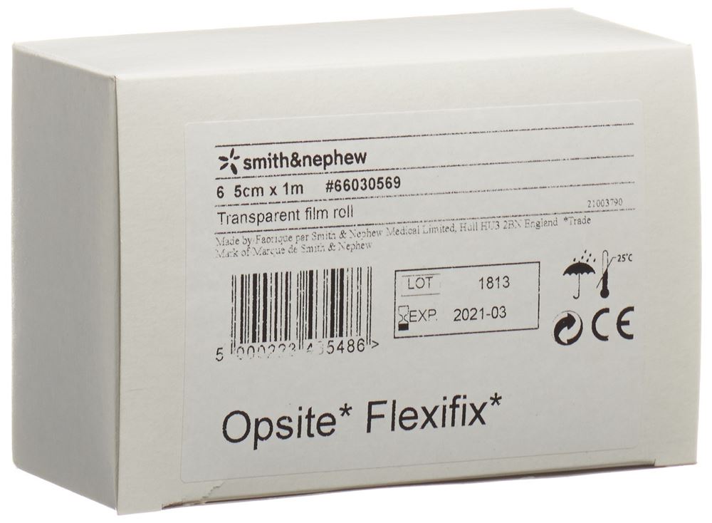 Opsite Flexifix film transparent 5cmx1m rouleau 6 pce