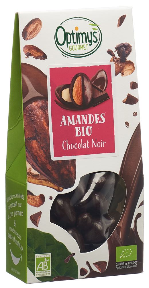 Image of Optimy Genuss Mandeln dunkle Schokolade Bio 150 g