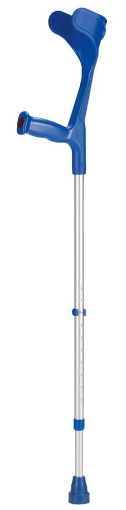 Image of Ossenberg Krücke alu/blau Hartgriff 140kg 1 Paar