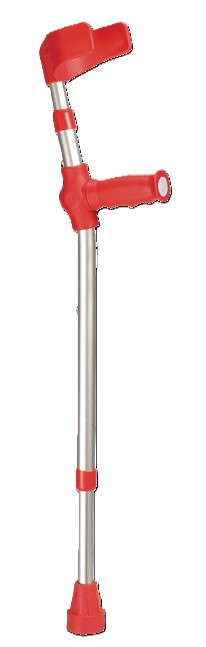 Ossenberg Krücke Kinder 100kg 46.5-64cm Ergo Soft Kombi rot Druckknopf Armschelle bis Griff 14.5-17.5 cm 1 Paar