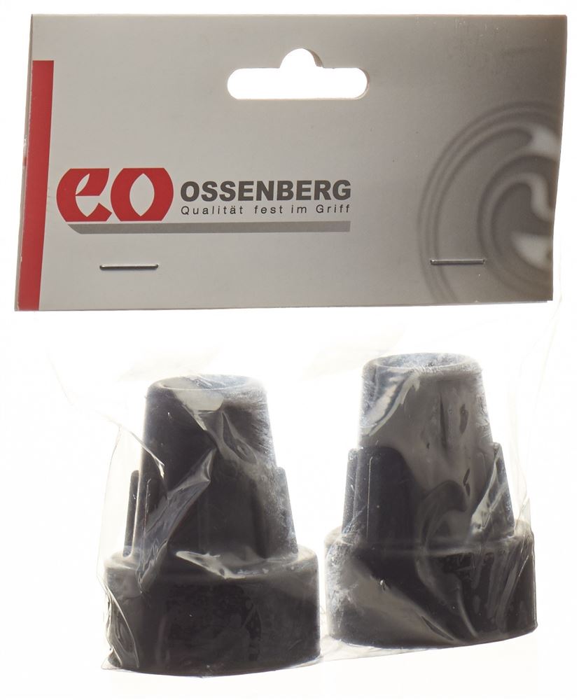 Image of Ossenberg Krückenkapsel Pivoflex 16mm schwarz 1 Paar