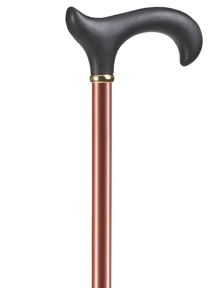 Image of Ossenberg Metallstock metallic bronze 75-96cm -100kg mit Derbygriff schwarz