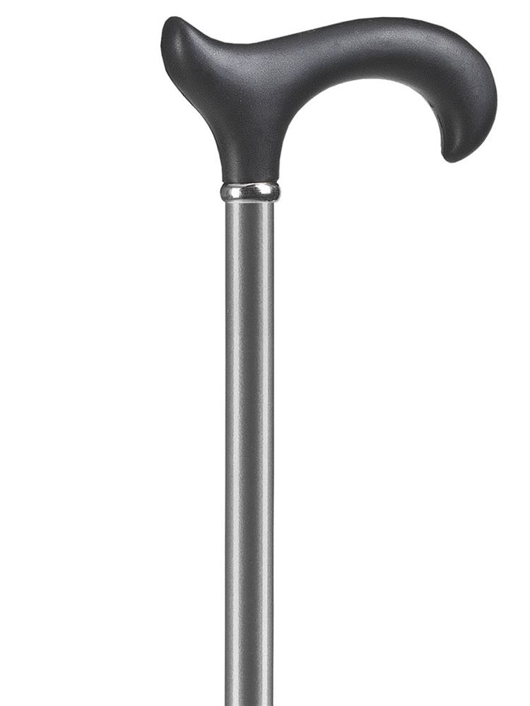 Image of Ossenberg Metallstock metallic grau 75-96cm -100kg mit Derbygriff schwarz