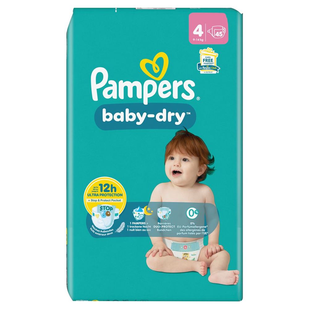 Image of Pampers Baby Dry Gr4 9-14kg Maxi Sparpack 45 Stk