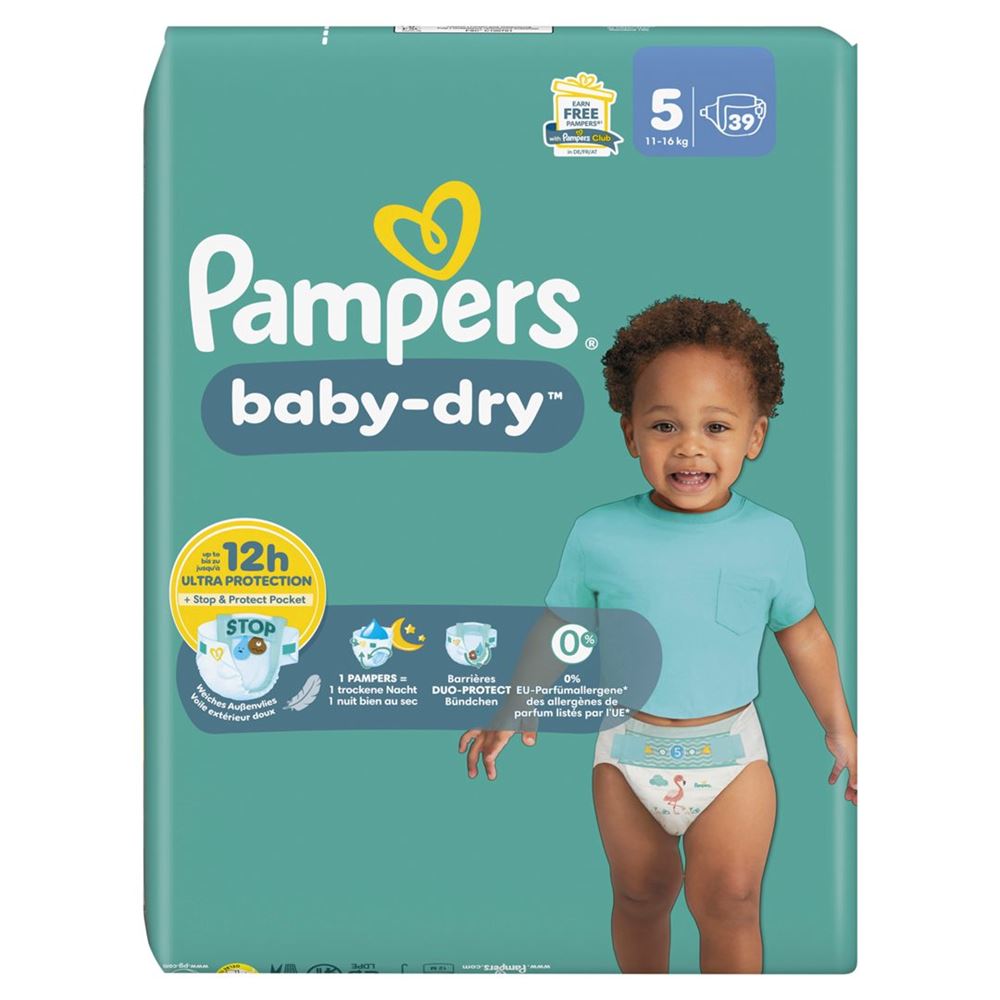Image of Pampers Baby Dry Gr5 11-16kg Junior Sparpack 39 Stk