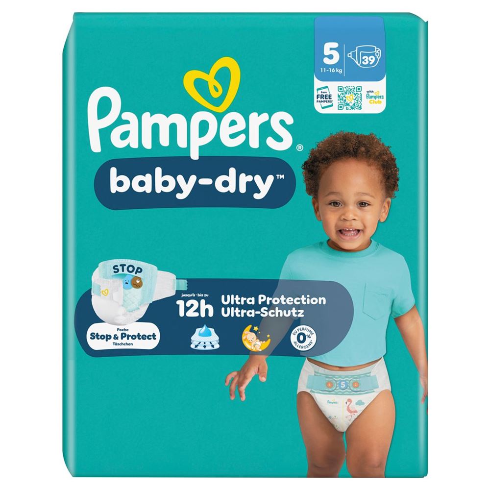 Pampers Baby Dry Gr5 11-16kg Junior Sparpack 39 Stk