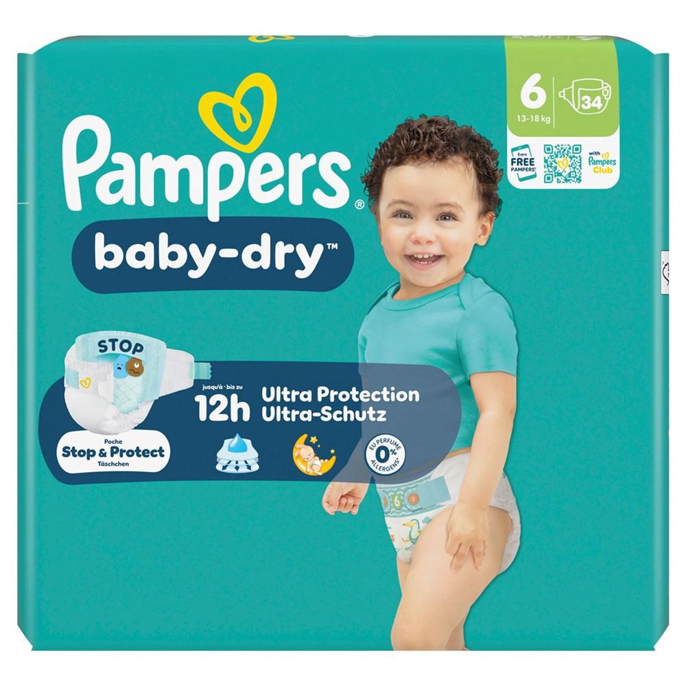 Pampers Baby Dry Gr6 13-18kg Extra Large Sparpack 34 Stk