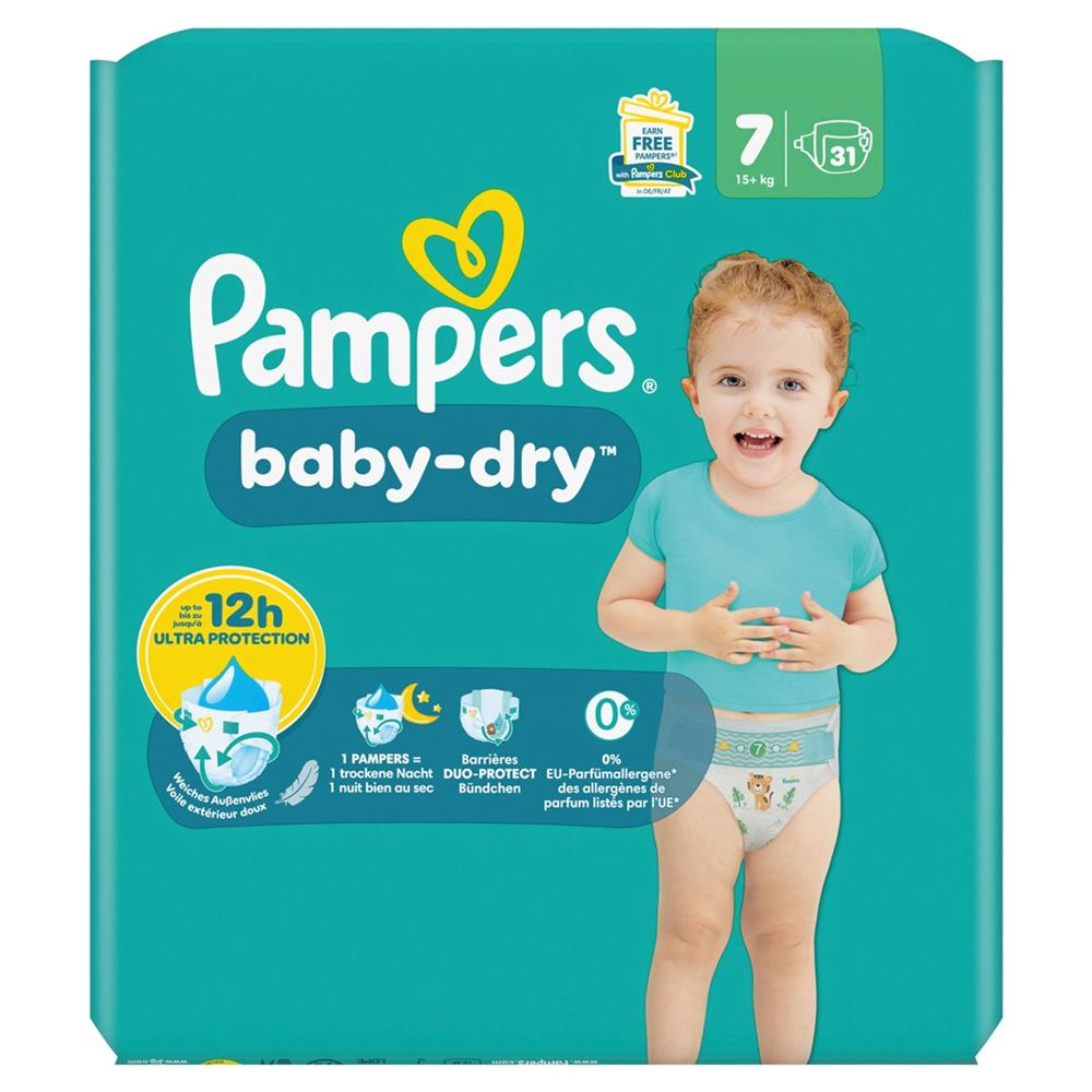 Image of Pampers Baby Dry Gr7 15+kg Large Sparpack 31 Stk