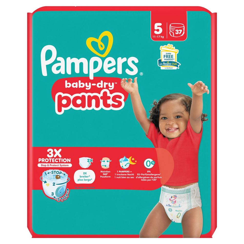 Image of Pampers Baby Dry Pants Gr5 12-17kg Junior Sparpack 37 Stk