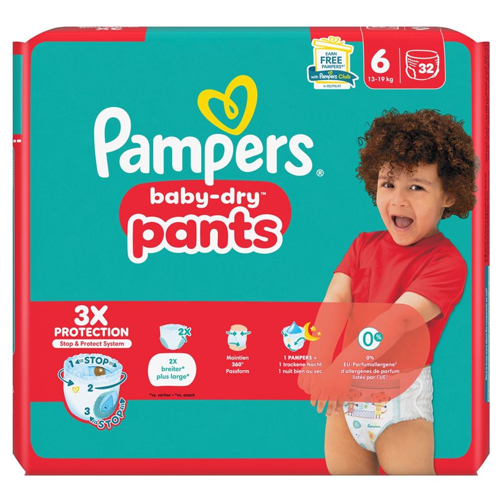 Image of Pampers Baby Dry Pants Gr6 14-19kg Extra Large pack économiq 32 Stk