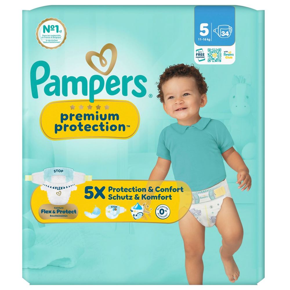Pampers Premium Protection New Baby Gr5 11-16kg Junior Sparpack 34 Stk