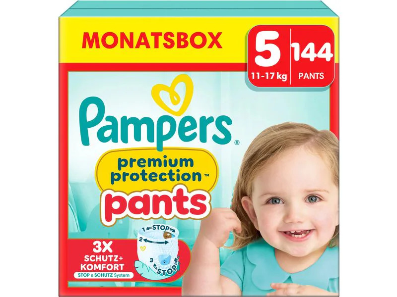 Pampers - Premium Protection Pants Grösse 5, Monatsbox, 144STK
