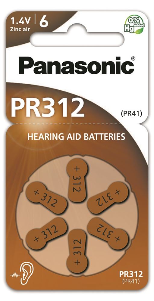 Panasonic Hörgerät Batterien 312 6 Stk