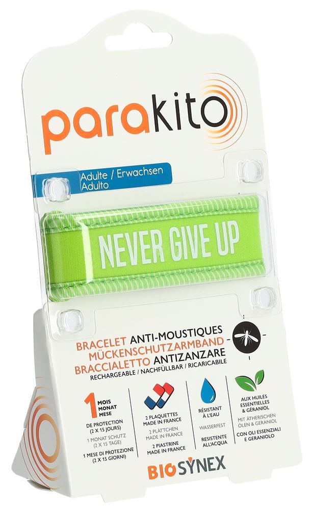 Parakito bracelet adulte Never Give Up vert