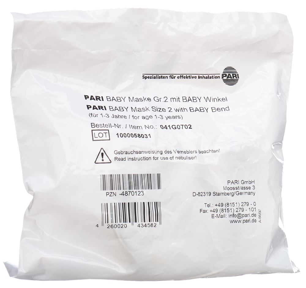 Pari Baby Maske Gr2 mit Baby Winkel