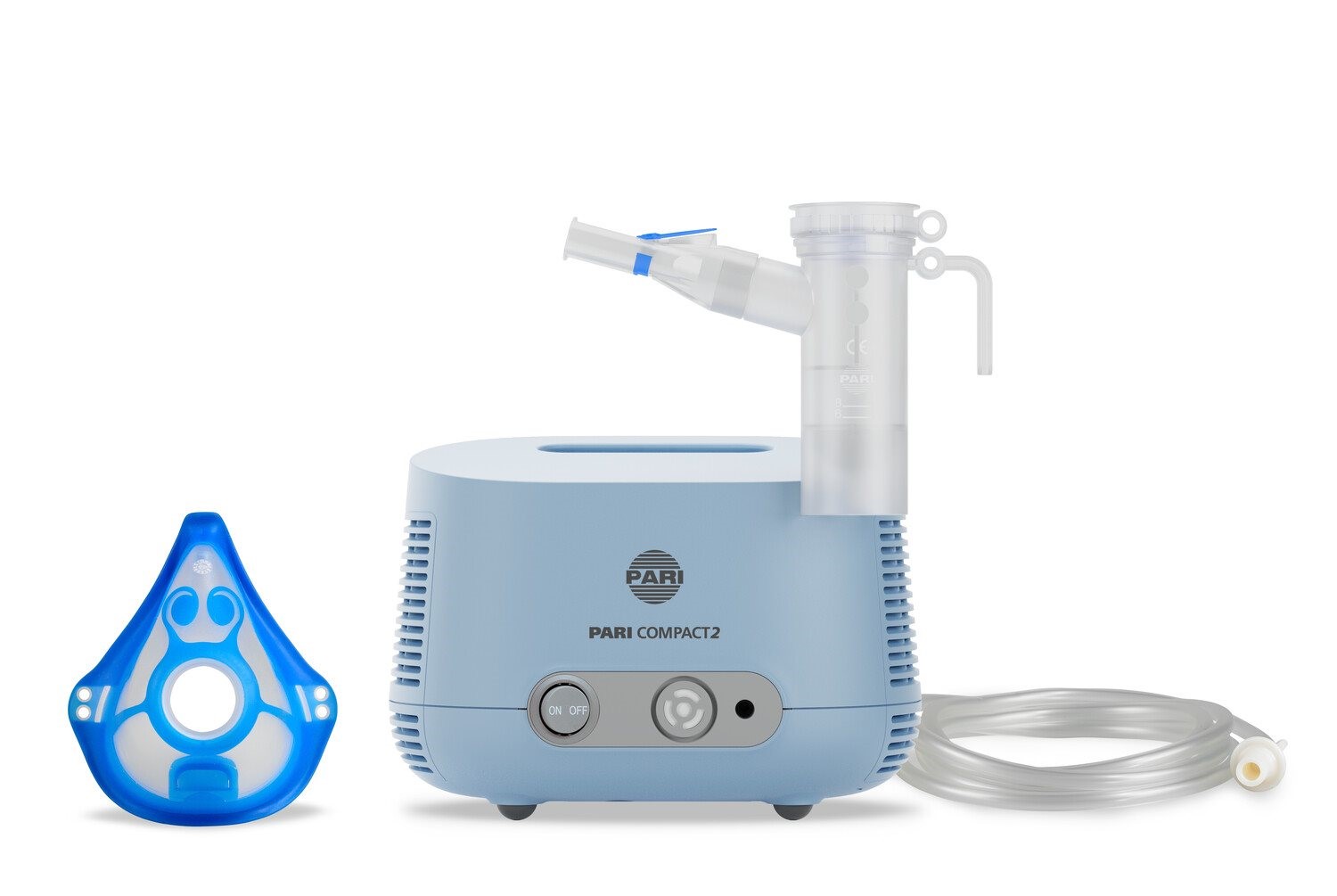 Pari Compact2 | Inhalationsgerät | Behandlung Atemwege Asthma Bronchitis | Erwachsene & Kinder /Babymaske