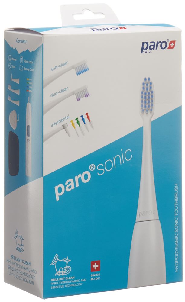 paro sonic set | Zahnpflege | Elektrozahnbürsten | weiche bis mittelharte Bürstenköpfe