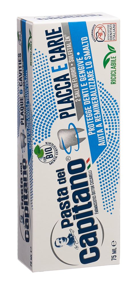 Pasta del Capitano placca dentale e carie tubo 75 ml