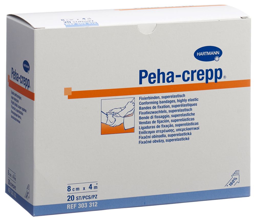 Image of Peha Crepp Kreppbinde 4mx8cm weiss 20 Stk