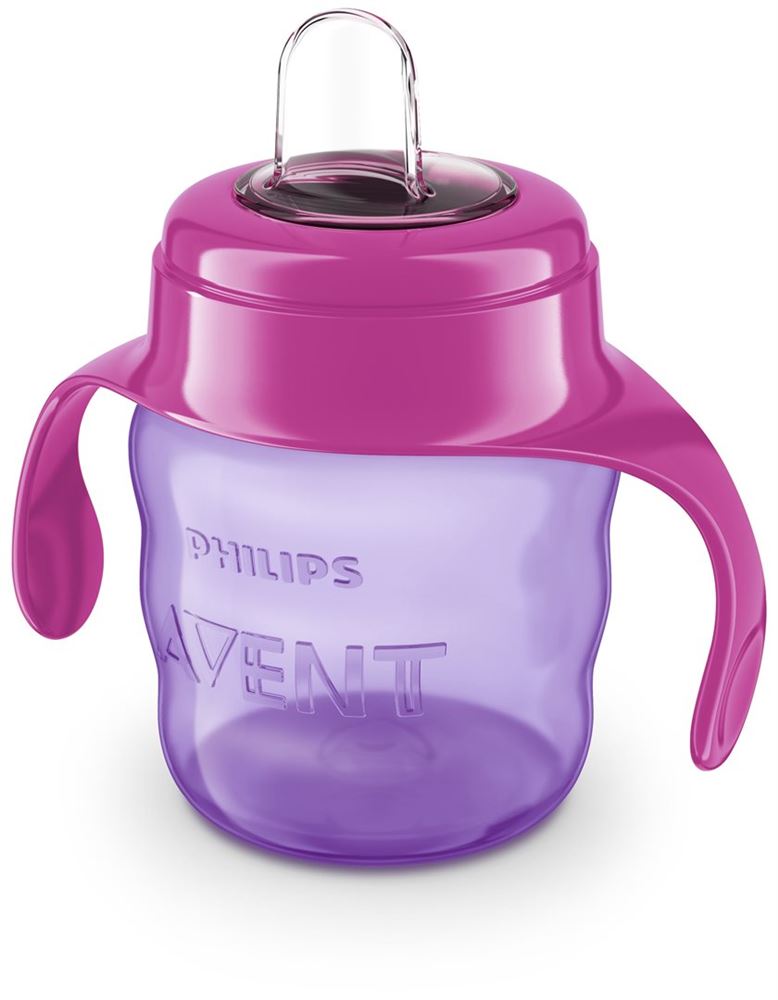 Philips Avent Schnabelbecher 200ml mit Griff & weichem Silikonaufsatz 6+ Monate pink/lila