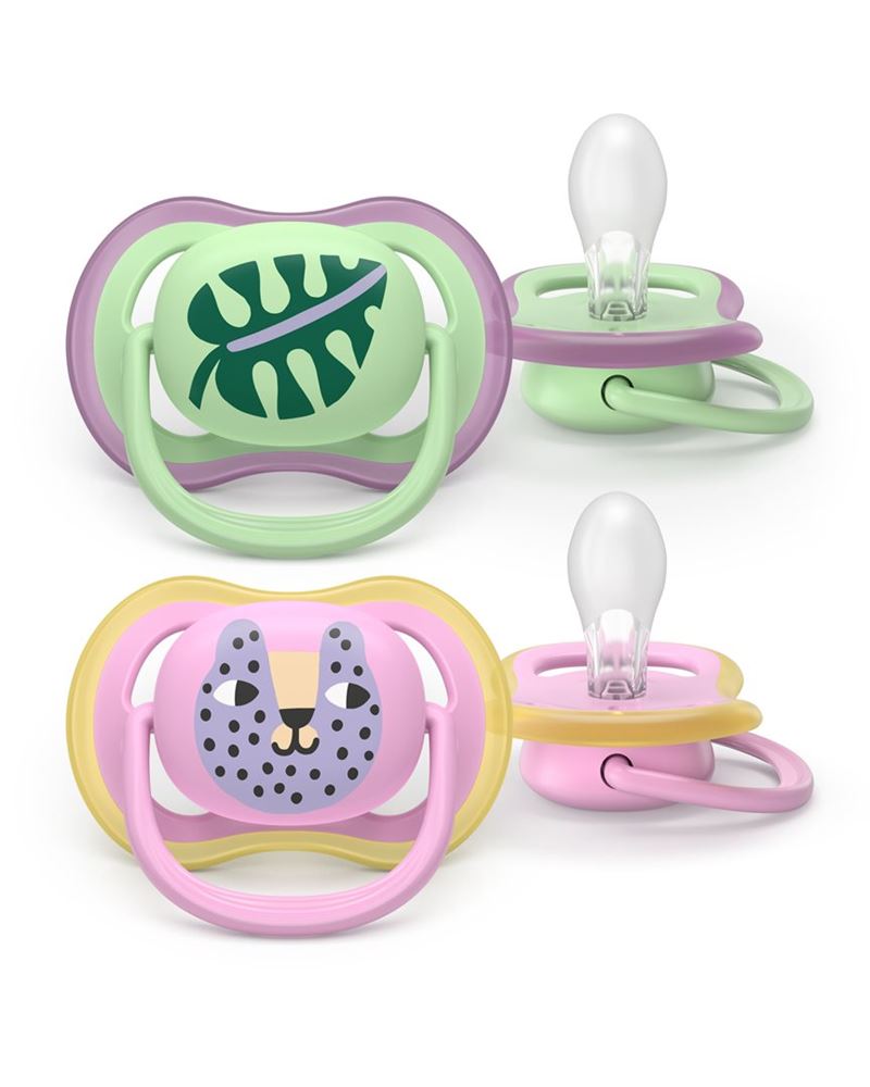 Philips Avent Schnuller Ultra Air Day 6-18 Monate Blatt/Leopard 2 Stk