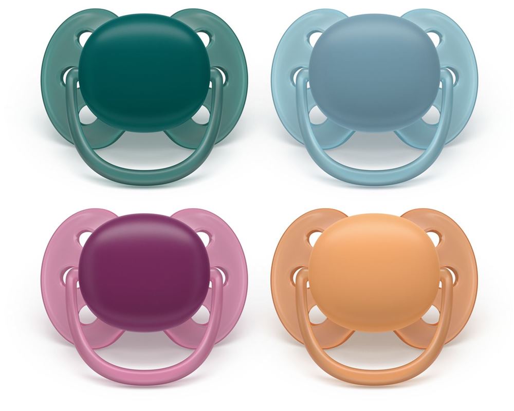 Philips Avent Schnuller Ultra Soft 18+ Monate dunkelgrün/blau/dunkelrot/ocker 2 Stk
