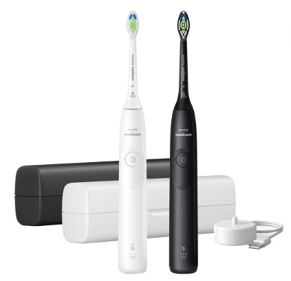 Philips Sonicare 7100 brosse à dents sonique électrique Hx7429/02 duopack blanc & noir 2 pce