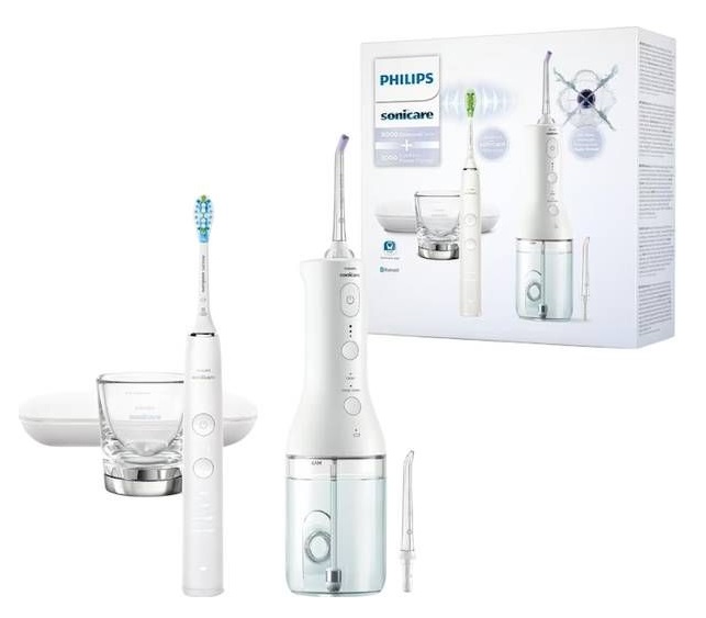 Philips Sonicare Combo Pack DC 9000 & Power Flosser 3000 blanc/blanc