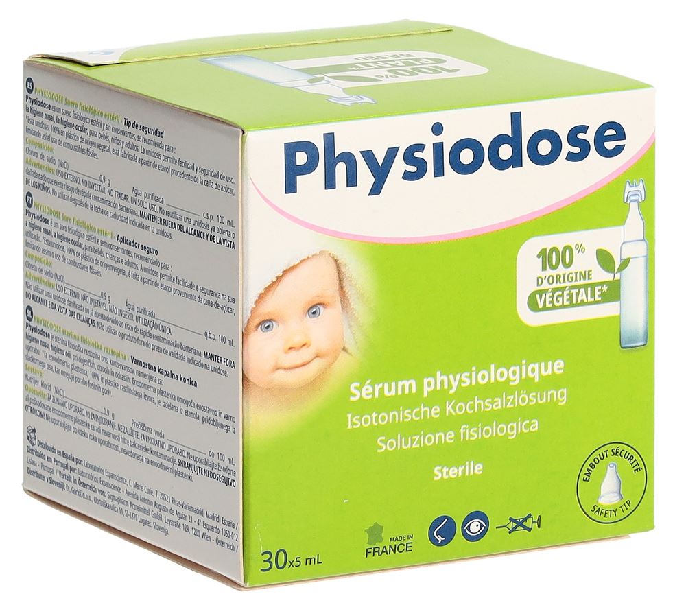 Physiodose sérum physiologique Green stérile 30 amp 5 ml