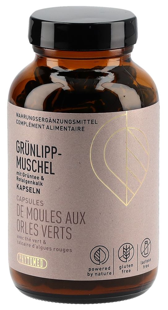 Phytomed Moules aux orles verts caps avec thé vert & calcaire d'algues rouges verre 180 pce
