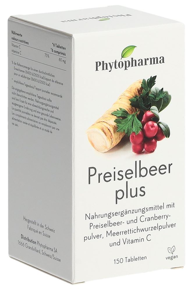 Image of Phytopharma Preiselbeer plus Tabl 150 Stk