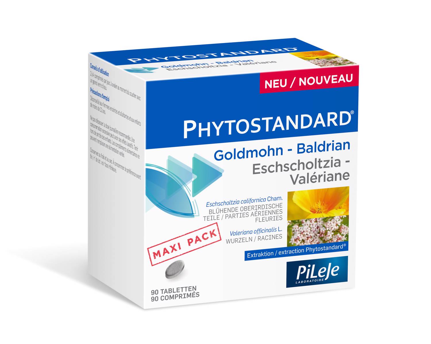 Image of Phytostandard Goldmohn-Baldrian Tabl 90 Stk