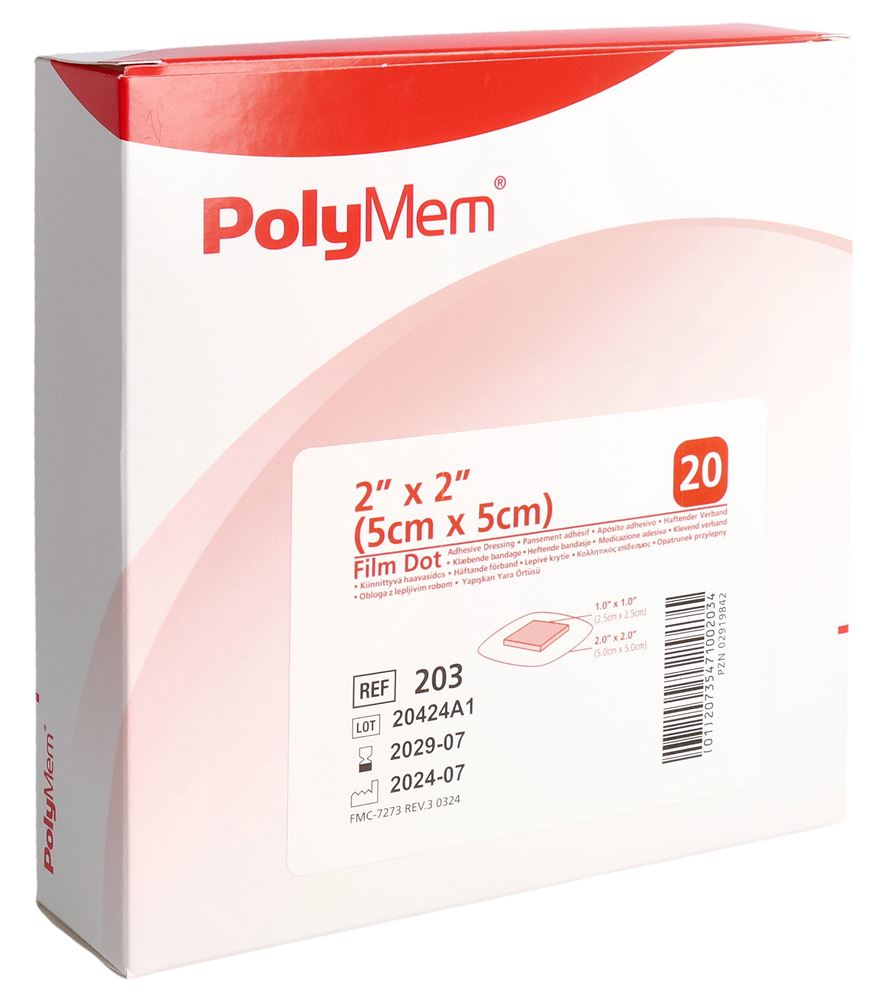 Image of PolyMem Adhesive Film Dressing 5x5cm 20 Stk