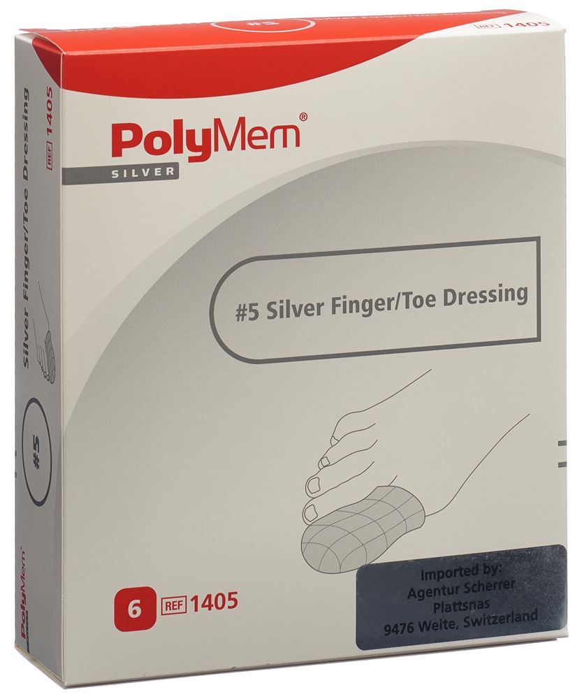 PolyMem Finger/Toe Dressing Silver XXL 6 Stk
