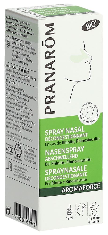Pranarom Aromaforce Nasenspray abschwellend Bio 15 ml