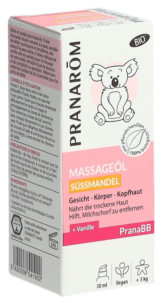 Image of Pranarom PranaBB Massageöl Süssmandel Bio Eco Fl 30 ml